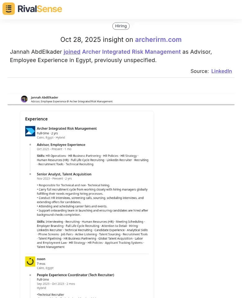 Personnel Change Insight