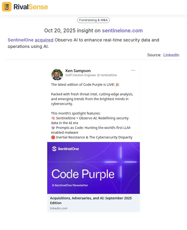 SentinelOne Acquisition Insight