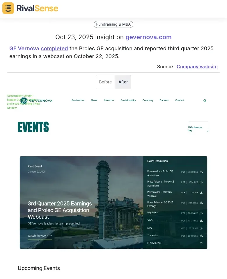 GE Vernova Acquisition and Earnings