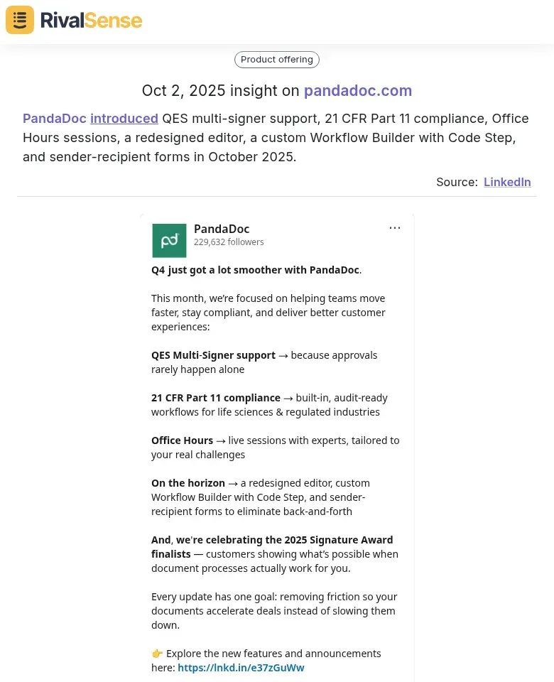 PandaDoc Product Updates