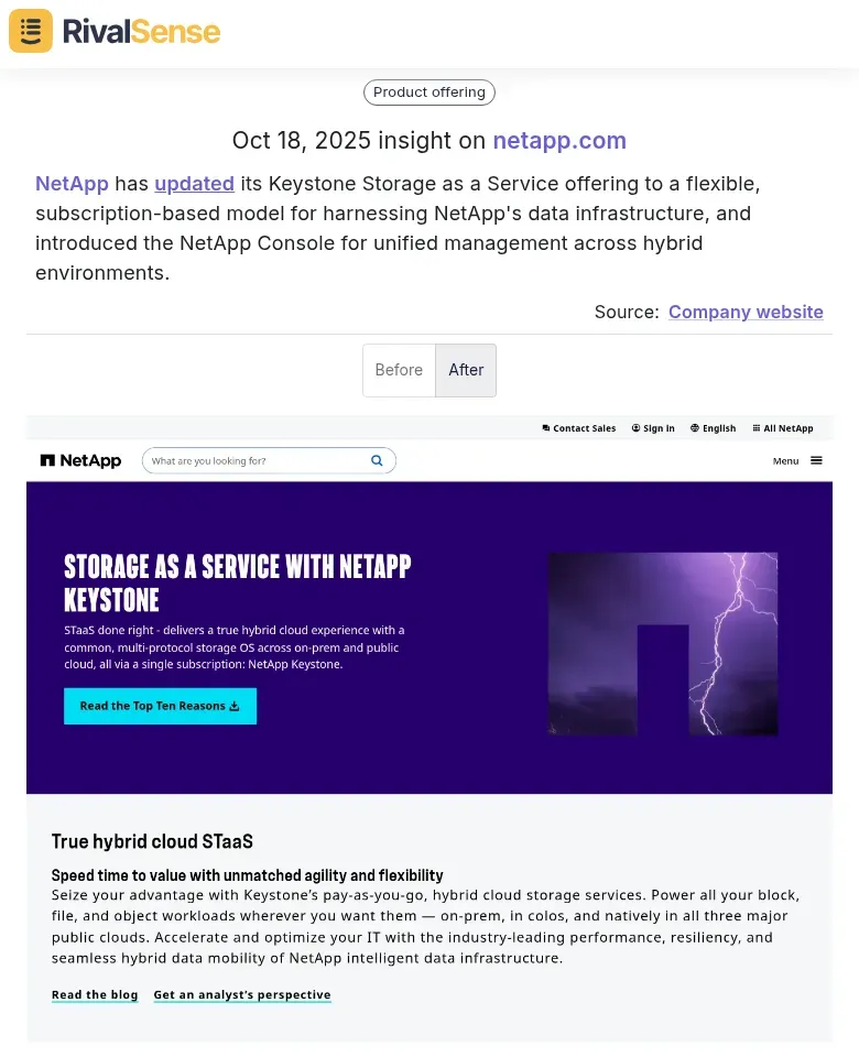 NetApp Product Update Insight