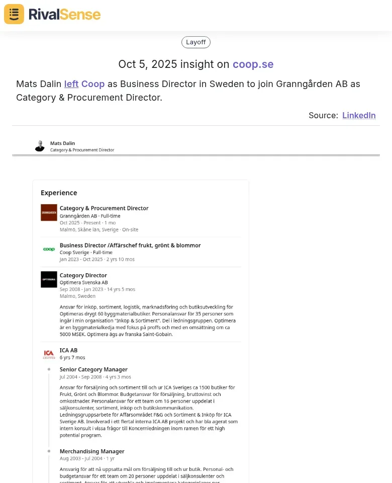 Management Change Insight