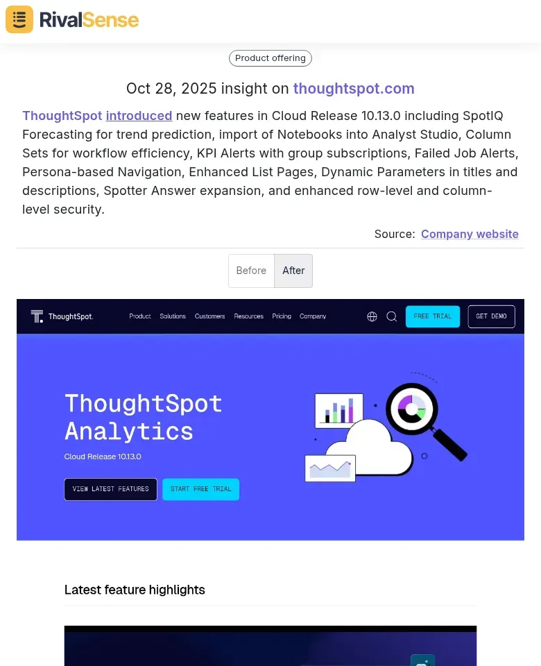 ThoughtSpot Feature Update