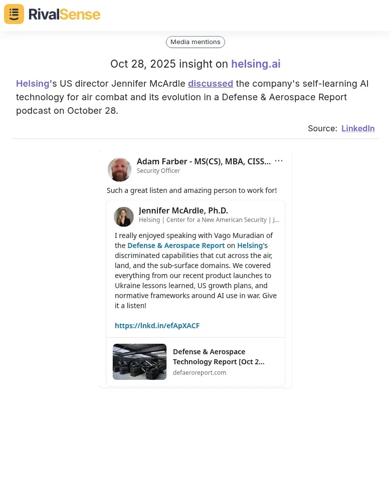Helsing AI Technology Discussion