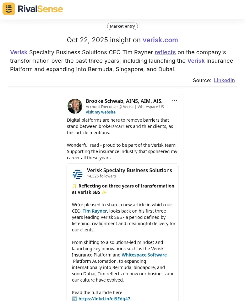 Verisk CEO Reflection