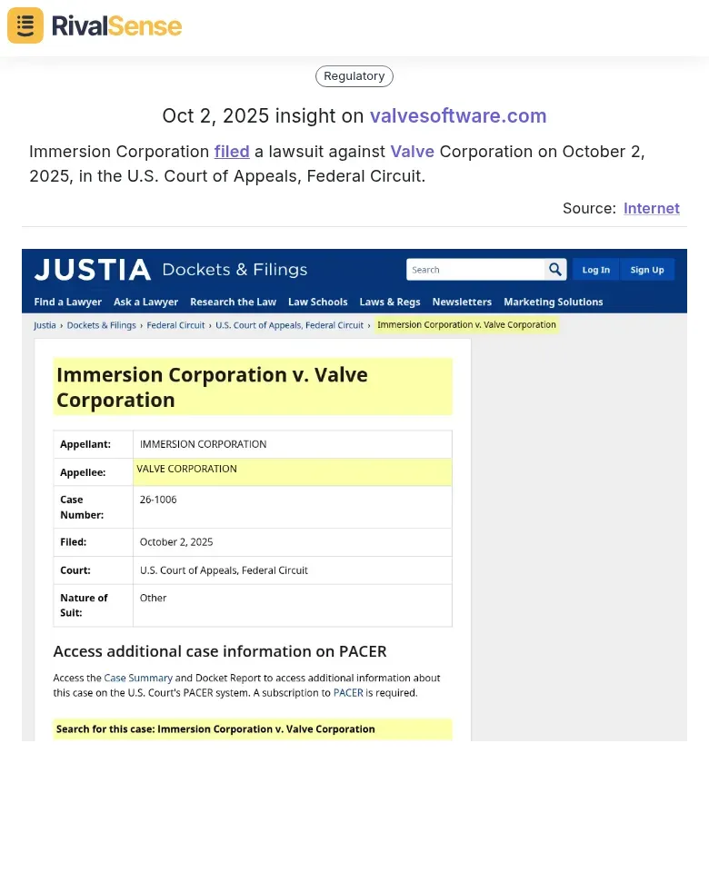 Immersion Corporation Lawsuit