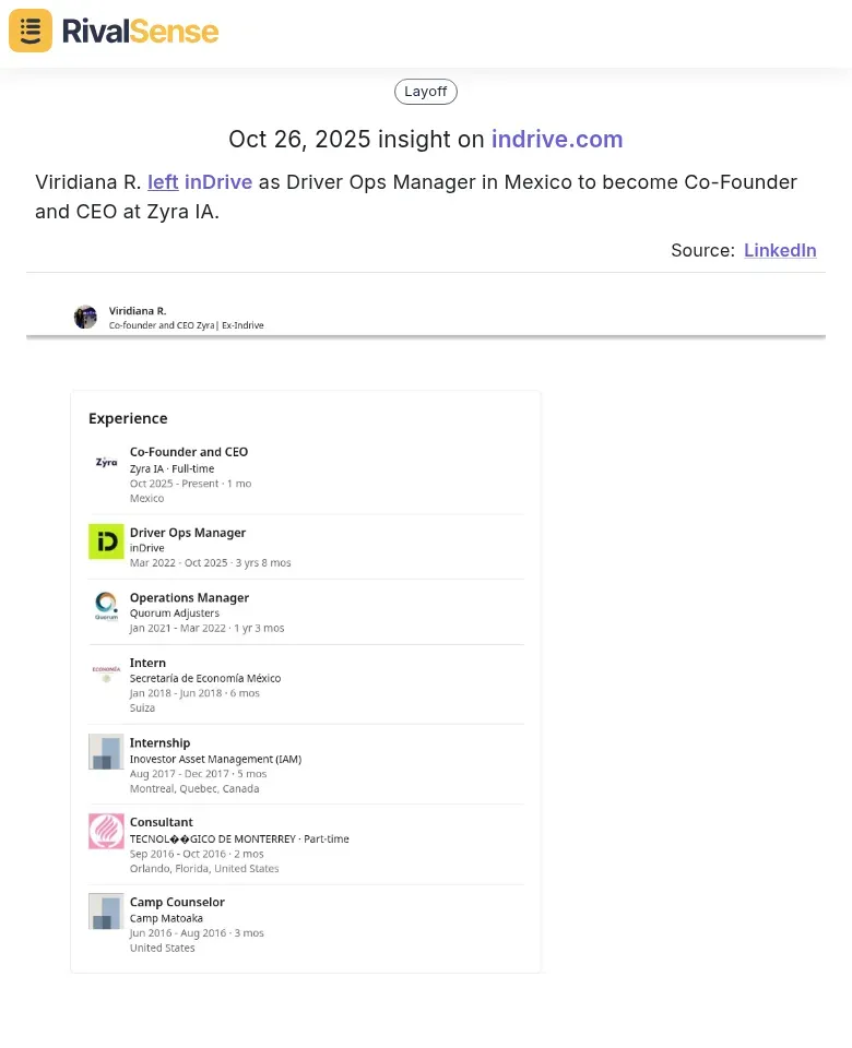 Viridiana R. Career Move