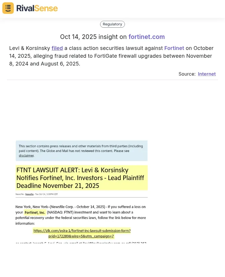 Fortinet Lawsuit Insight
