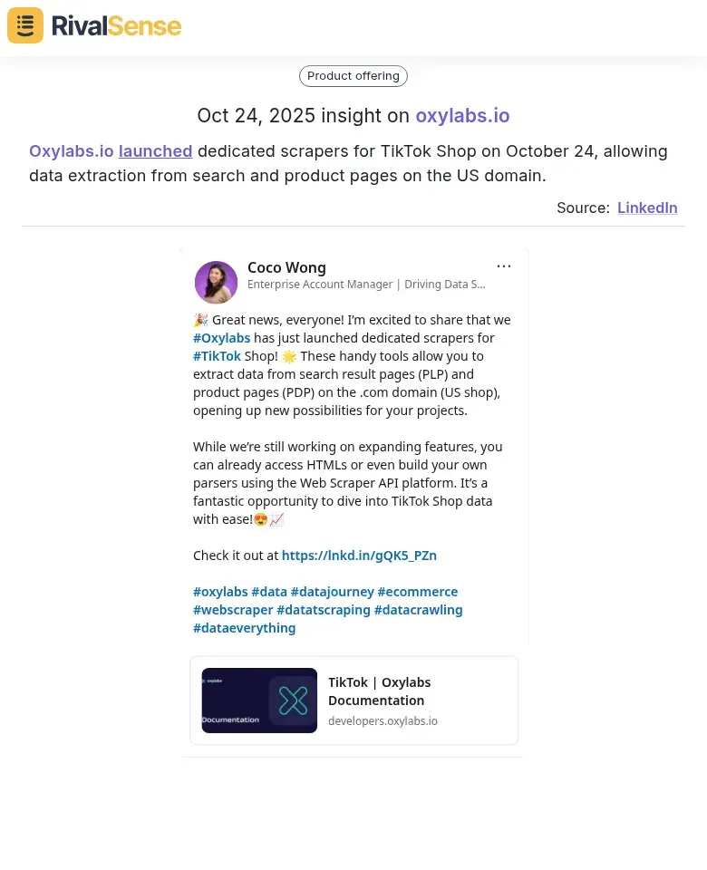Oxylabs TikTok Scraper Launch