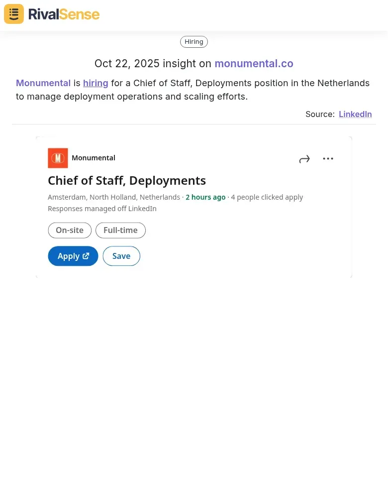 Monumental Hiring