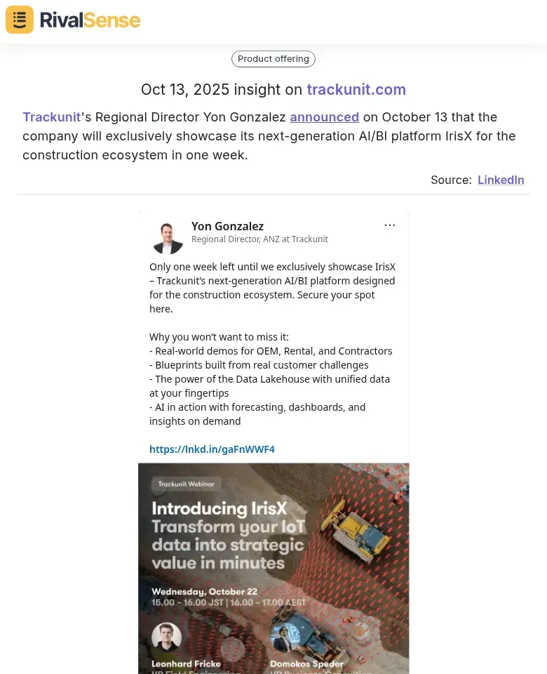 Trackunit Announcement
