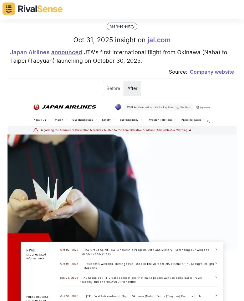 Japan Airlines Route Expansion