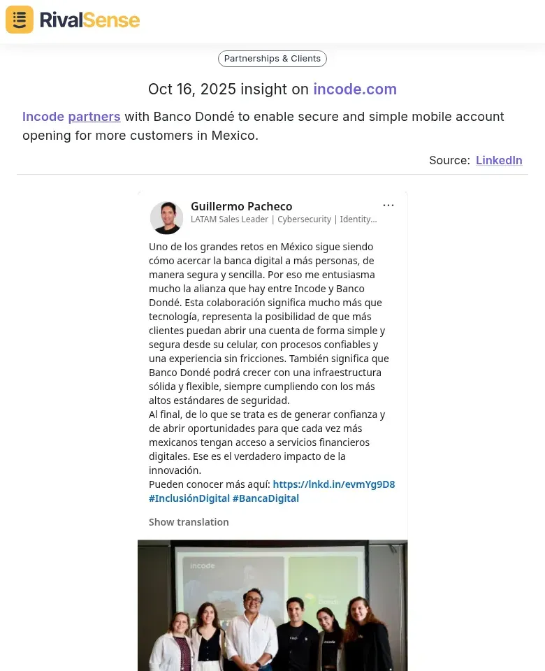 Incode and Banco Dondé Partnership