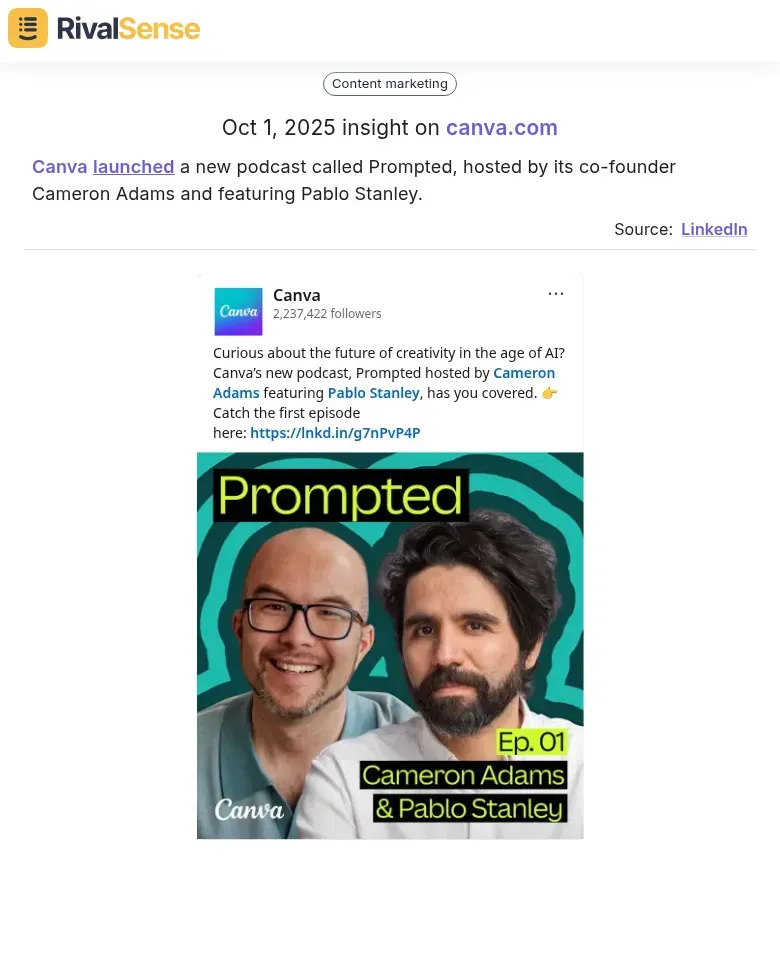 Canva launched a new podcast called Prompted