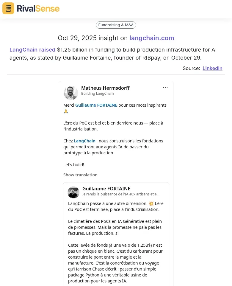 LangChain funding