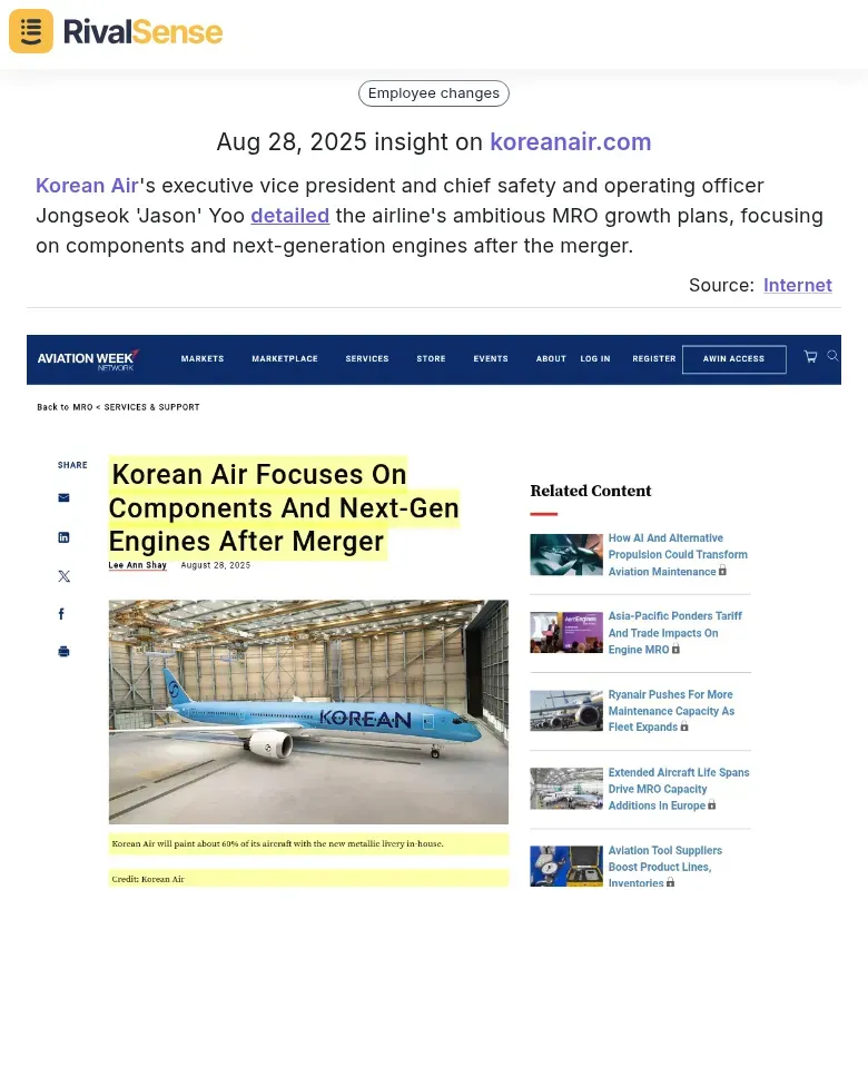 Korean Air MRO Plans