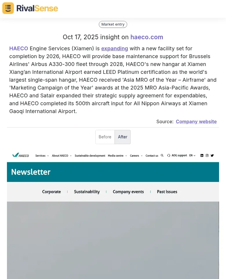 HAECO Expansion