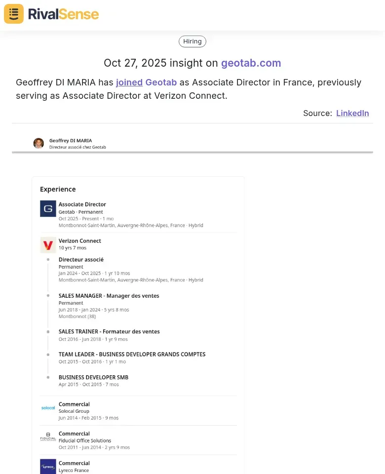 Geotab Personnel Change Insight