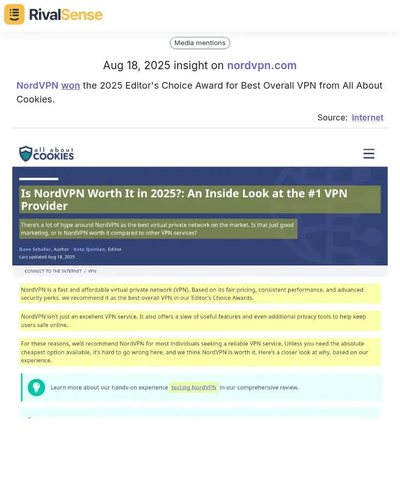 NordVPN Award