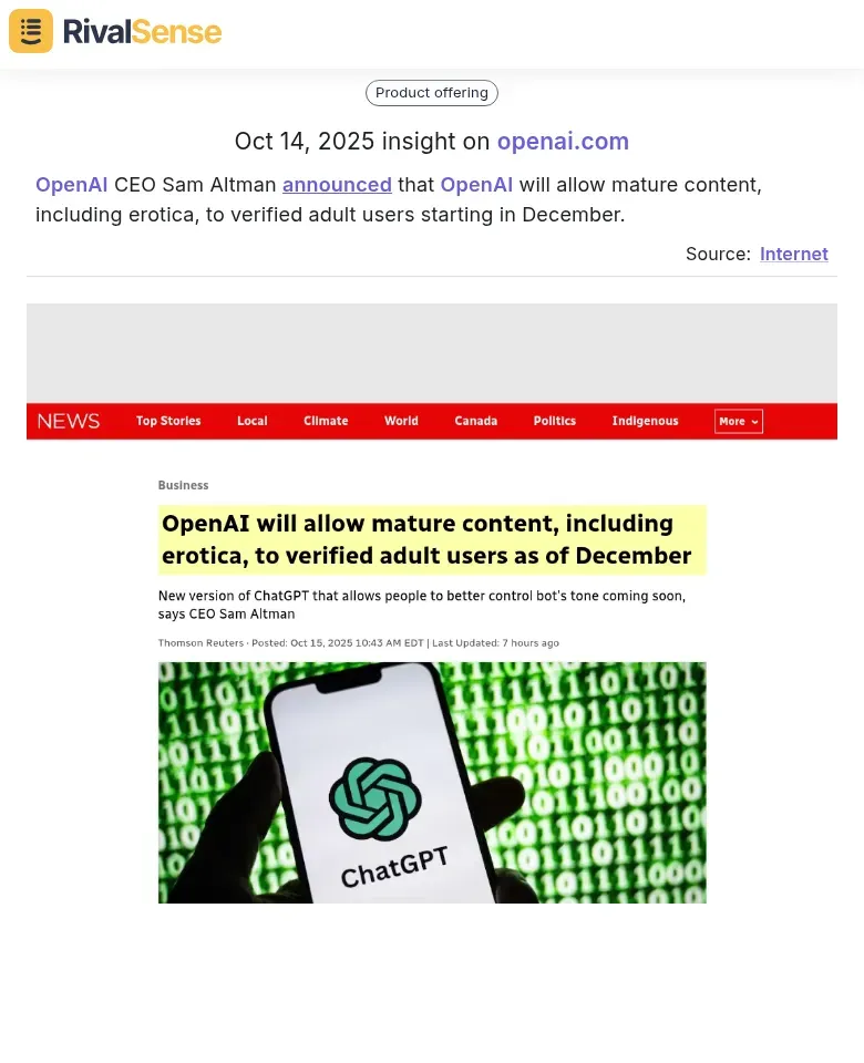 OpenAI Mature Content Insight