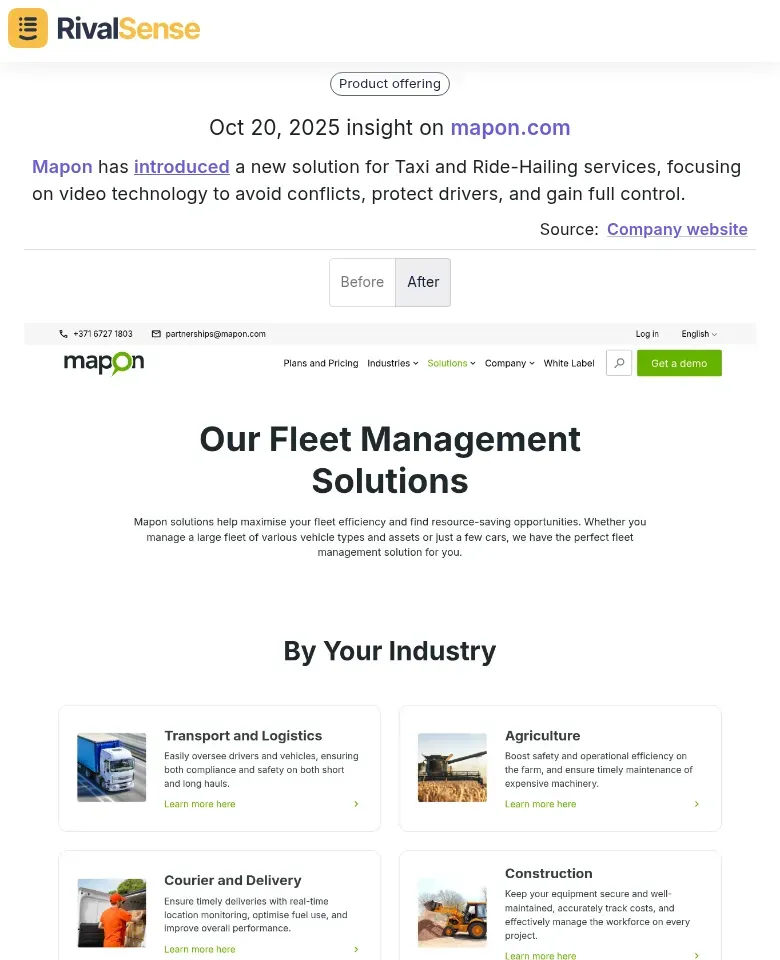 Mapon Taxi and Ride-Hailing Solution