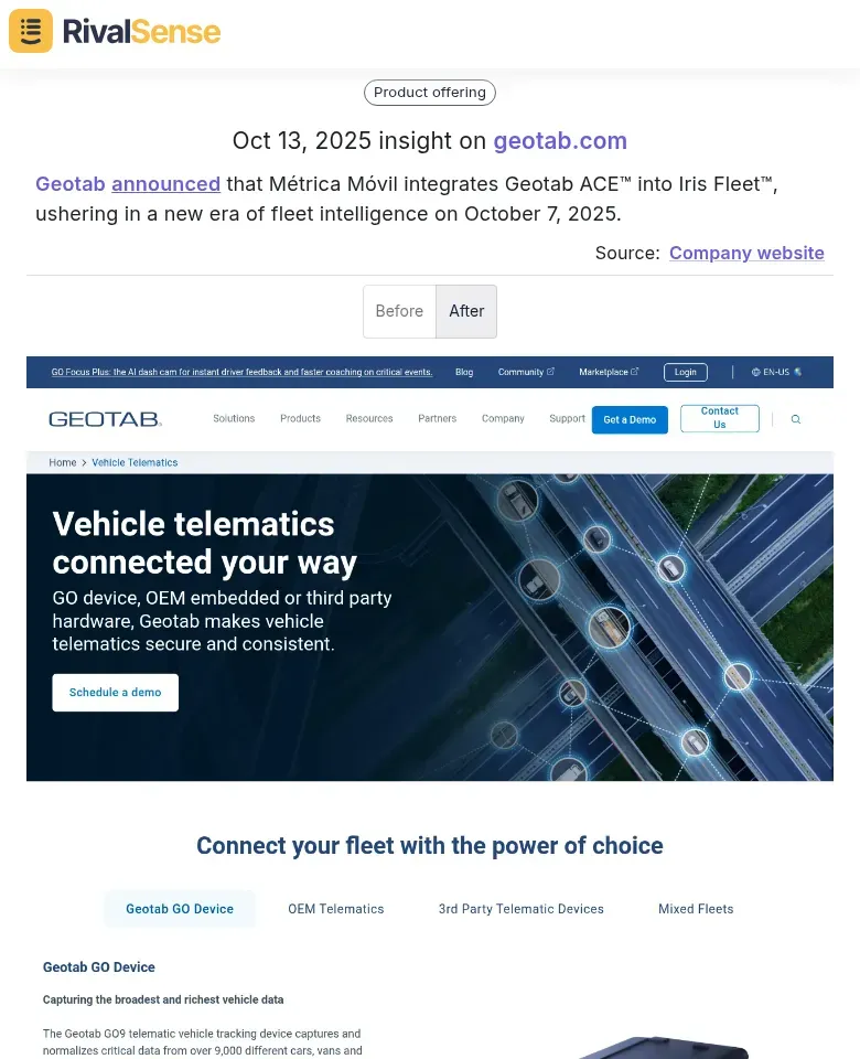 Geotab Partnership Insight