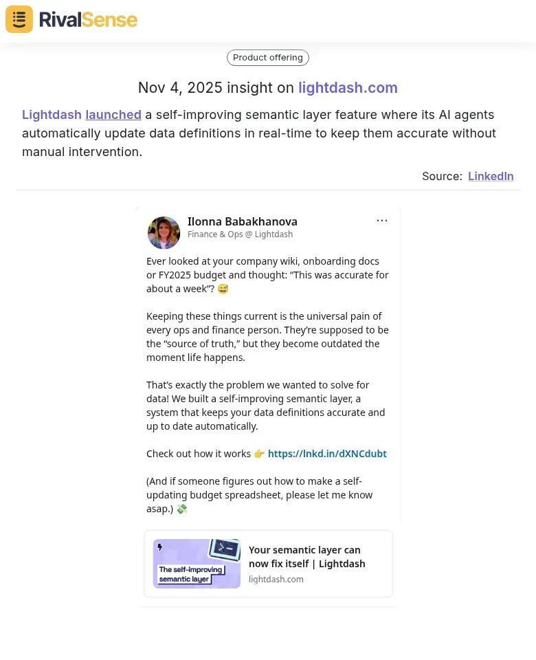 Lightdash Feature Launch
