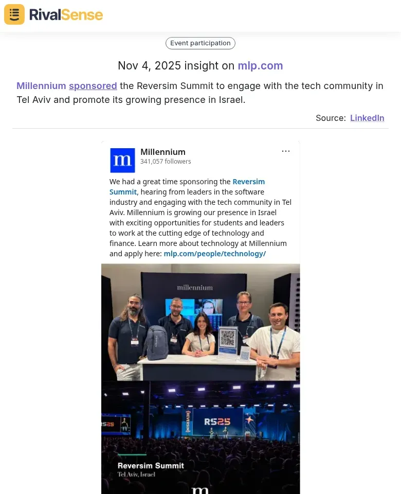 Millennium Sponsorship