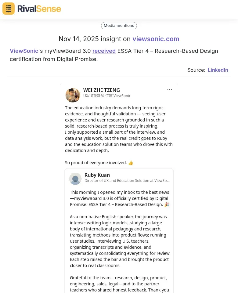 ViewSonic certification insight