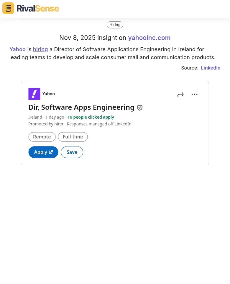 Yahoo Hiring Insight