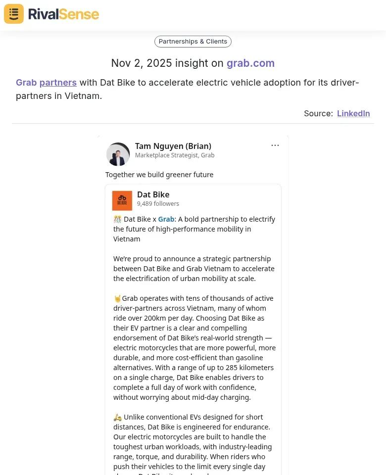 Grab and Dat Bike partnership