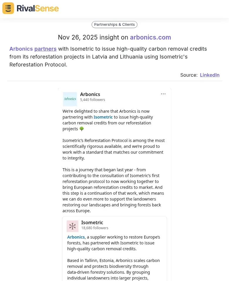 Arbonics partners with Isometric