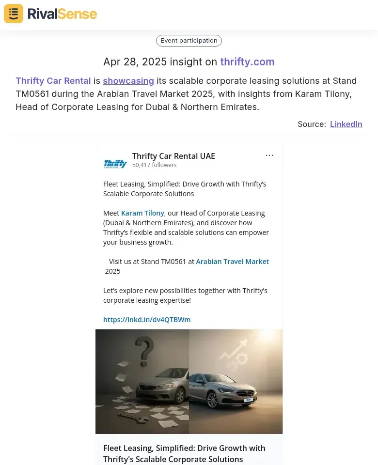 Thrifty at Arabian Travel Market