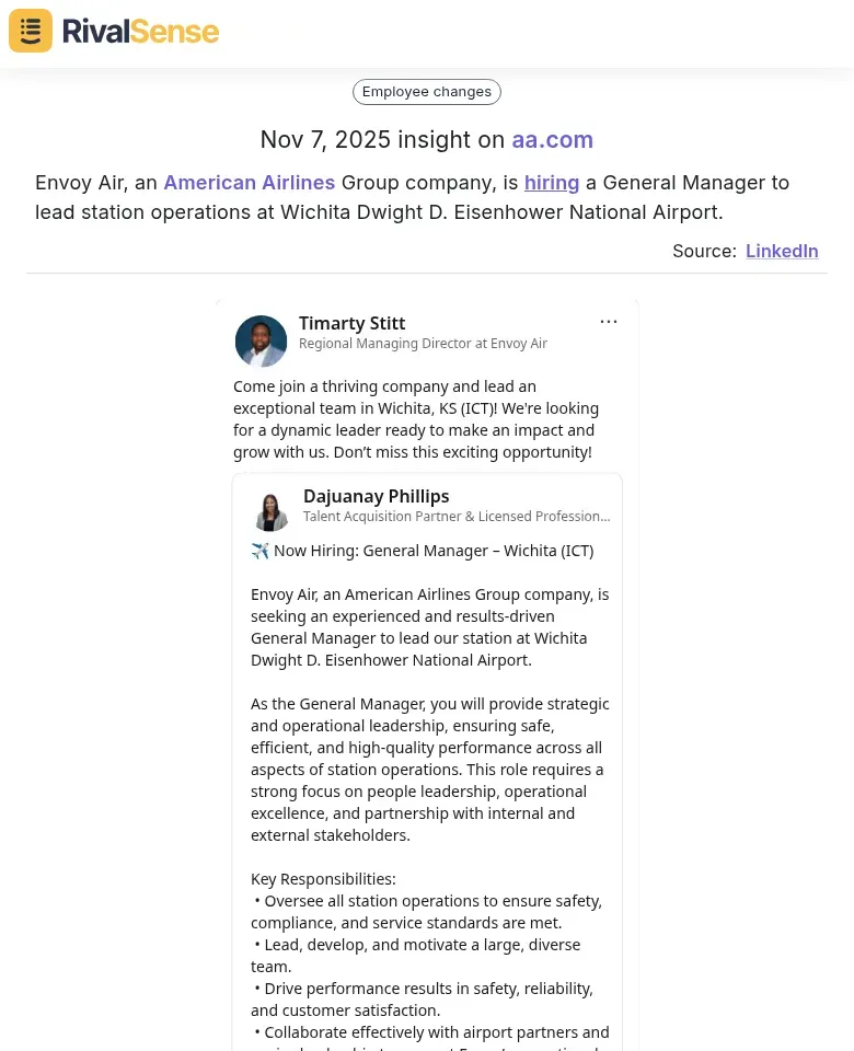 Envoy Air Hiring Insight