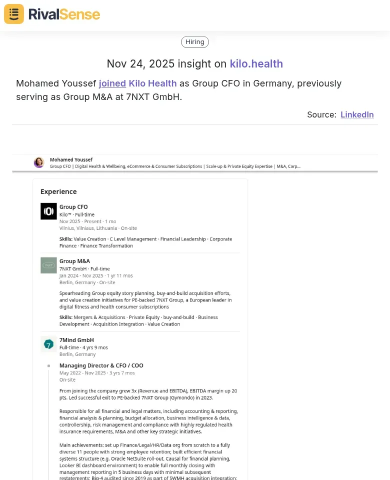 Mohamed Youssef joined Kilo Health