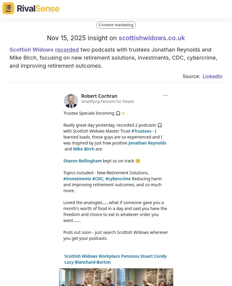 Scottish Widows podcast insights