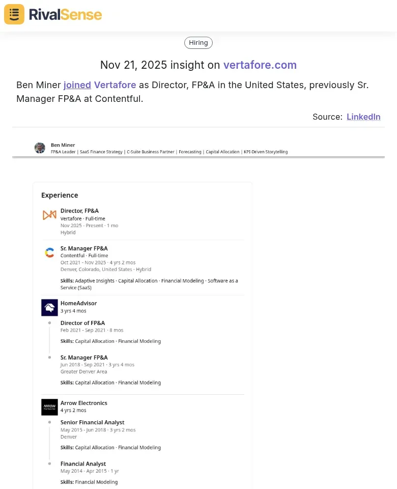 Ben Miner joined Vertafore