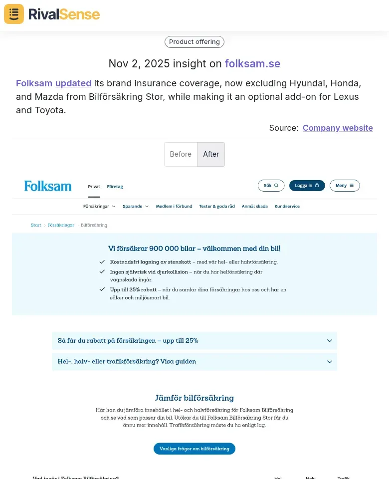Folksam insurance update