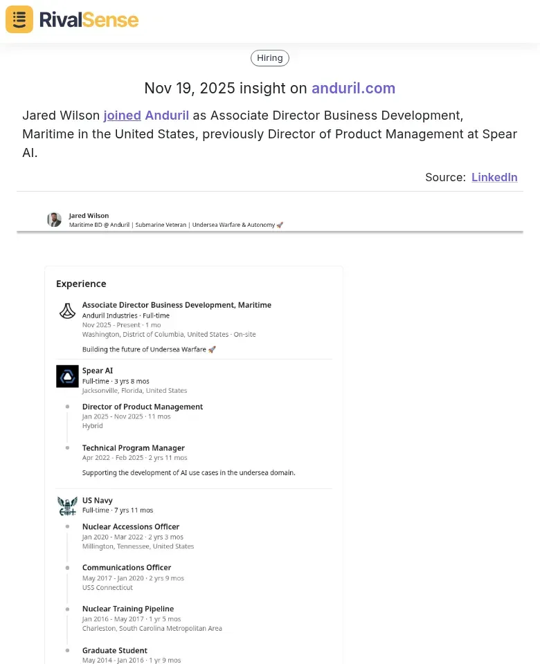 Jared Wilson Joins Anduril