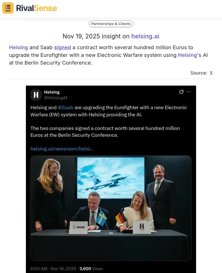 Helsing-Saab Partnership