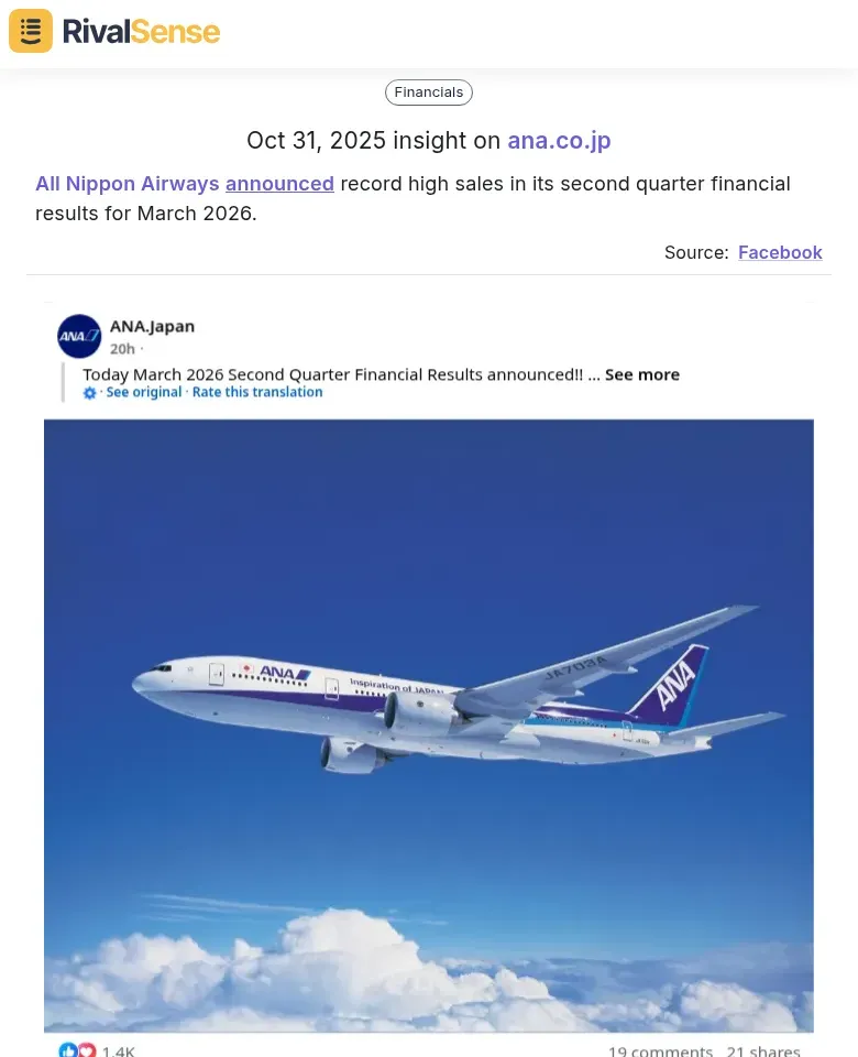 ANA Financial Results