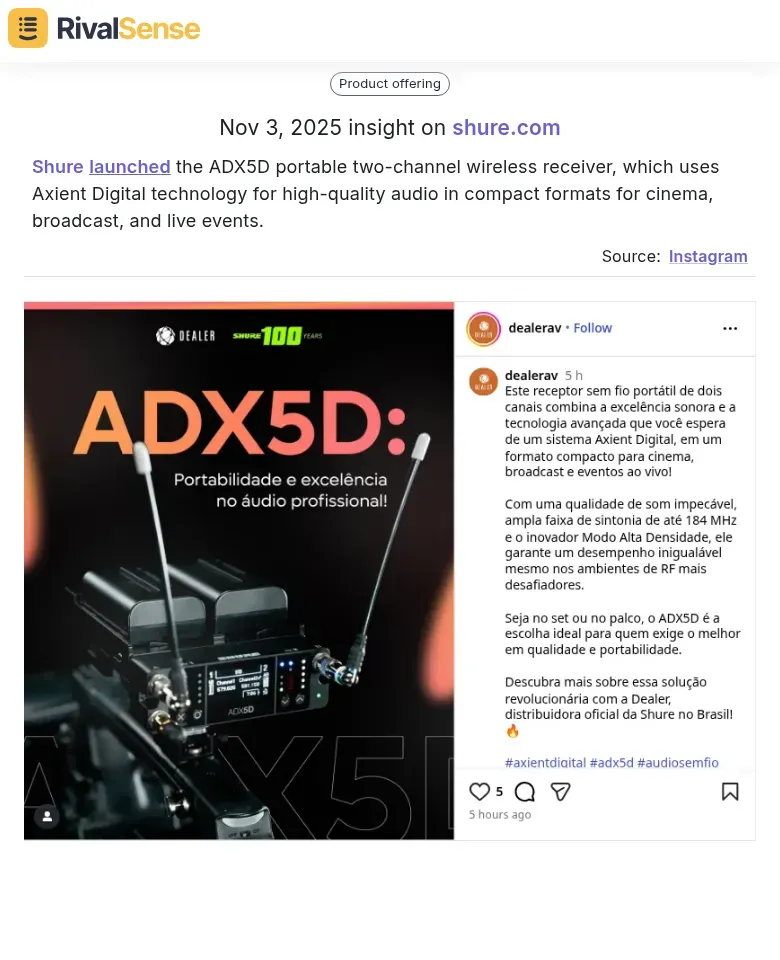 Shure ADX5D launch
