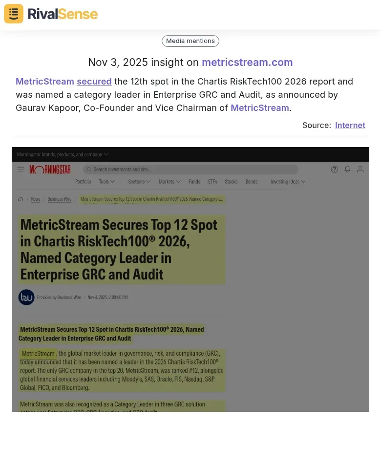 MetricStream Insight