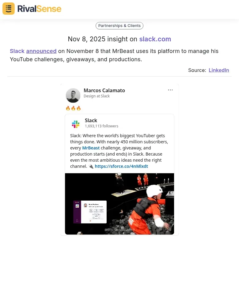 Slack and MrBeast Partnership