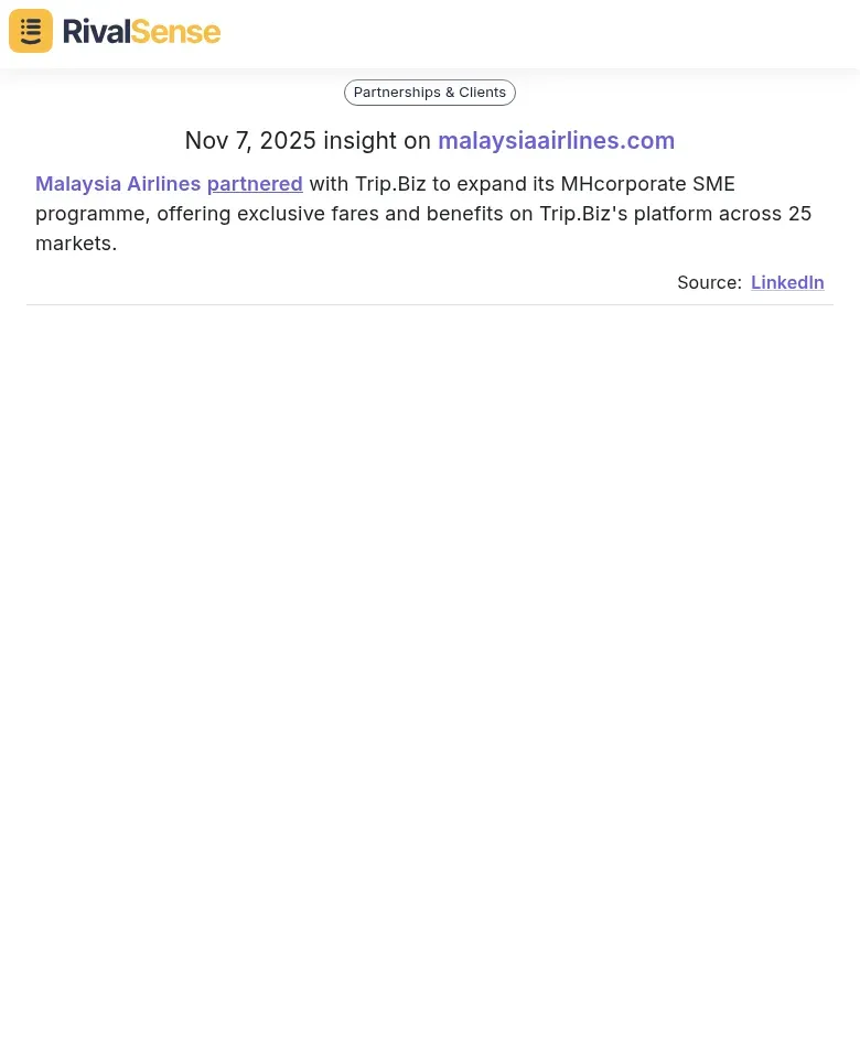 Malaysia Airlines Insight