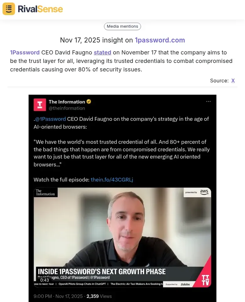 1Password Announcement