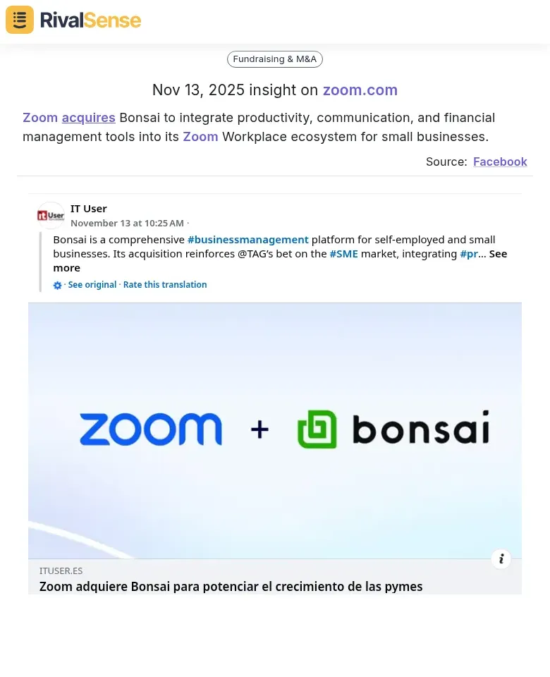 Zoom Acquires Bonsai