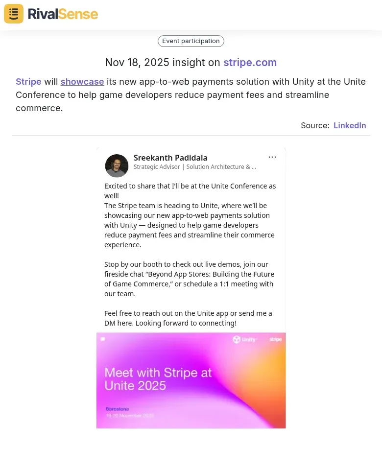 Stripe at Unite Conference