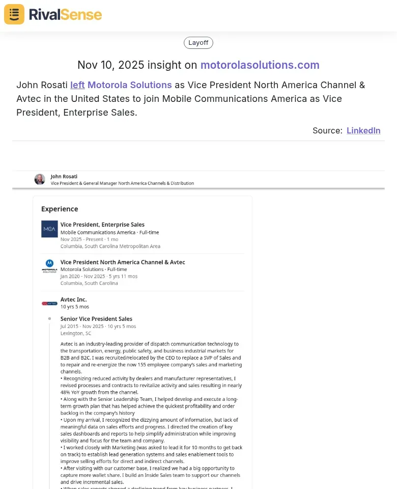 John Rosati Career Move