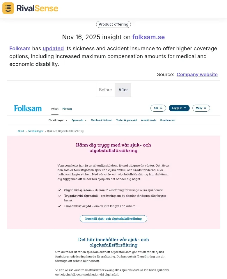 Folksam Insurance Update